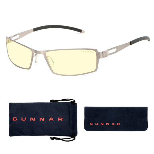 GUNNAR - Premium Gaming and Computer Glasses - Blocks 65% Blue Light - SheaDog Mercury Amber Tint