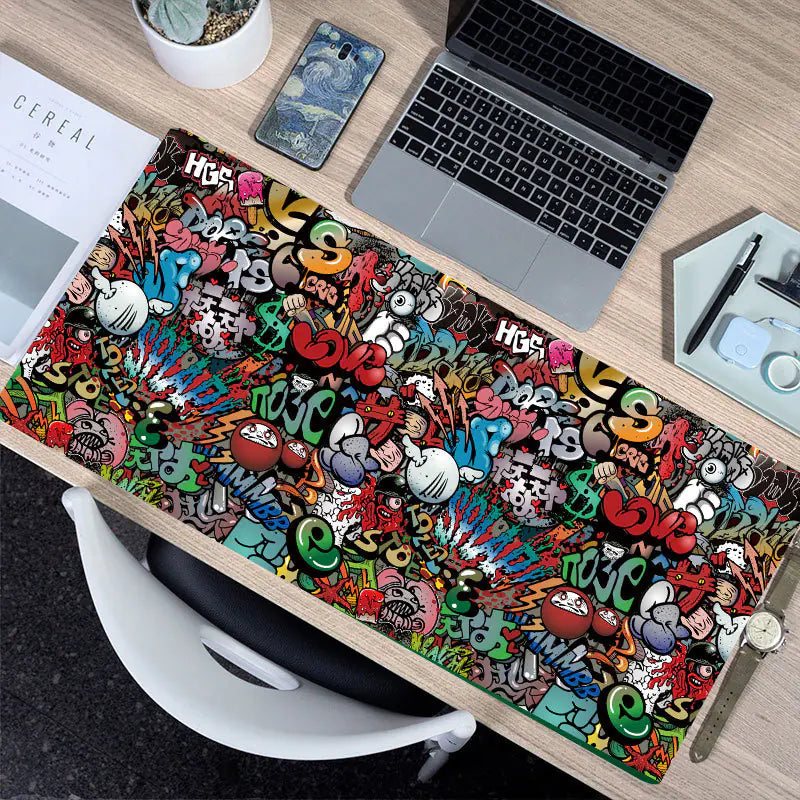 Trendy Graffiti Large Gaming Mouse Pad for Office