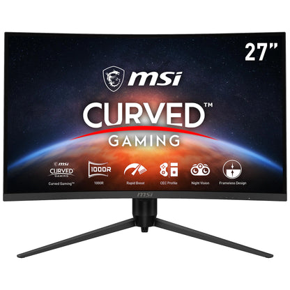 MSI G271CP 27" Gaming Monitor 1920 x 1080 (FHD) VA 165Hz FreeSync Premium HDMI Displayport Tilt Swivel Height AdjustablePivotBlack