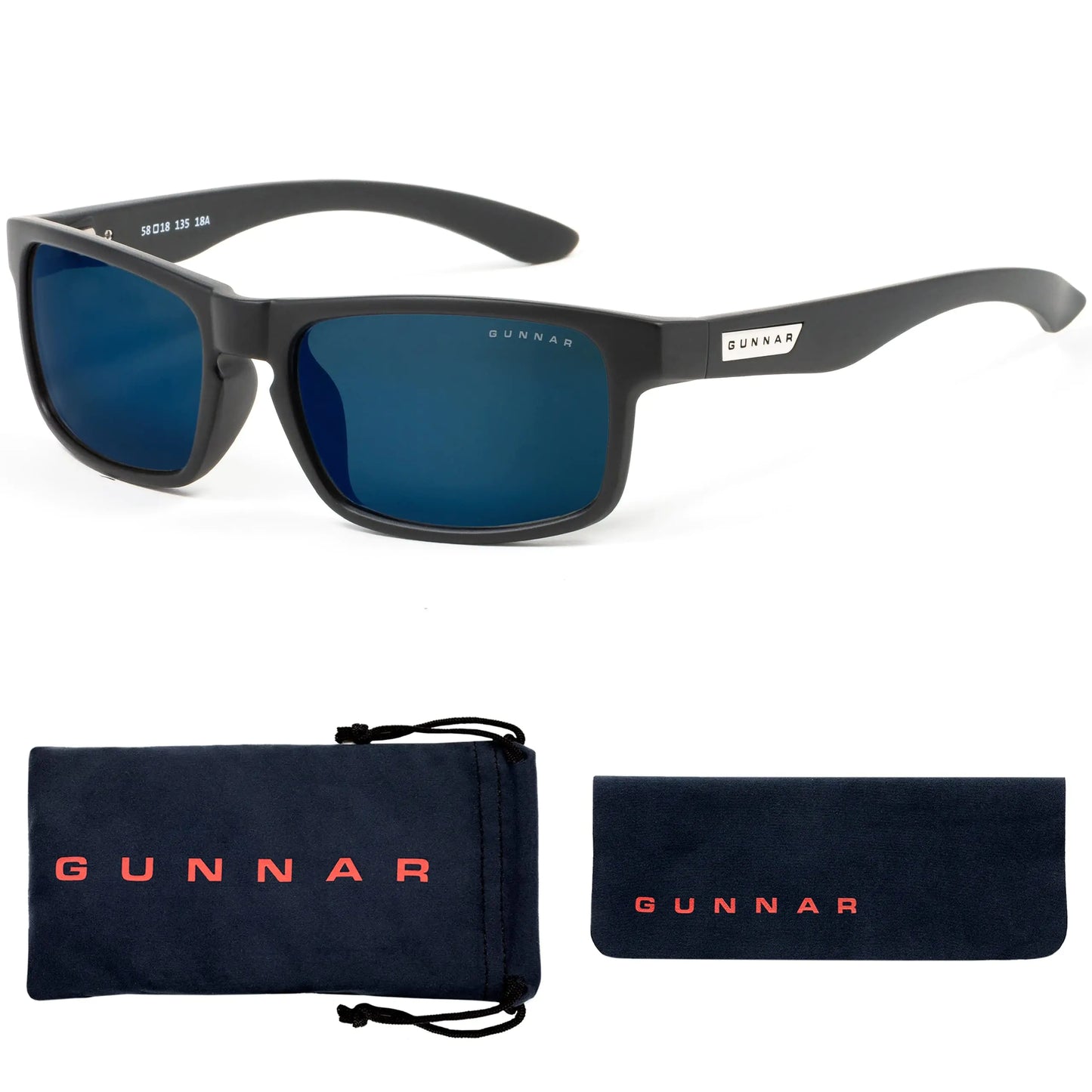 GUNNAR - Premium Gaming and Computer Glasses - Blocks 65% Blue Light - Enigma Smoke Amber Tint