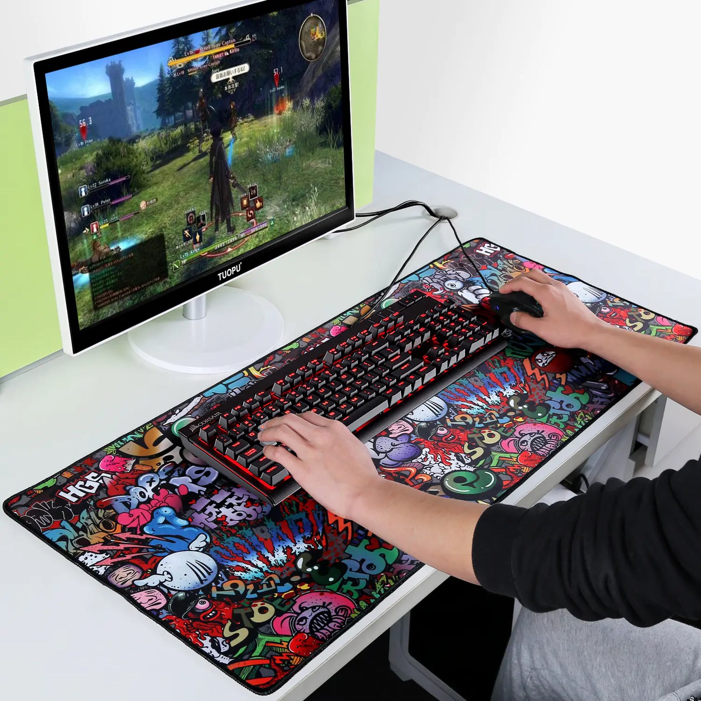 Trendy Graffiti Large Gaming Mouse Pad for Office