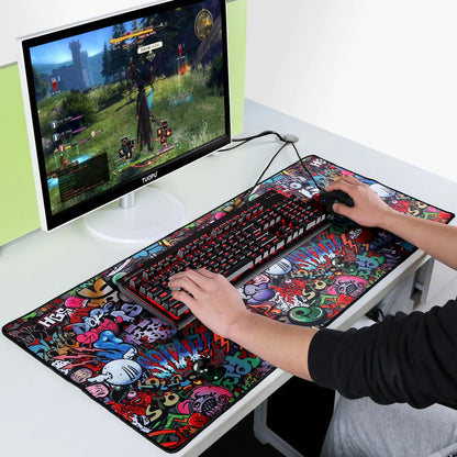 Trendy Graffiti Large Gaming Mouse Pad for Office