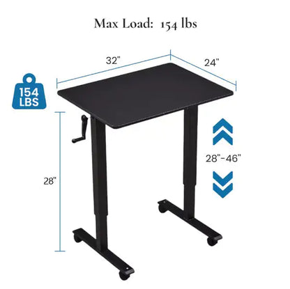 Hand Crank Adjustable Desk   Height Adjustable