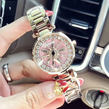 Timini Women's Watch with Diamond Shell Rose Gold Design