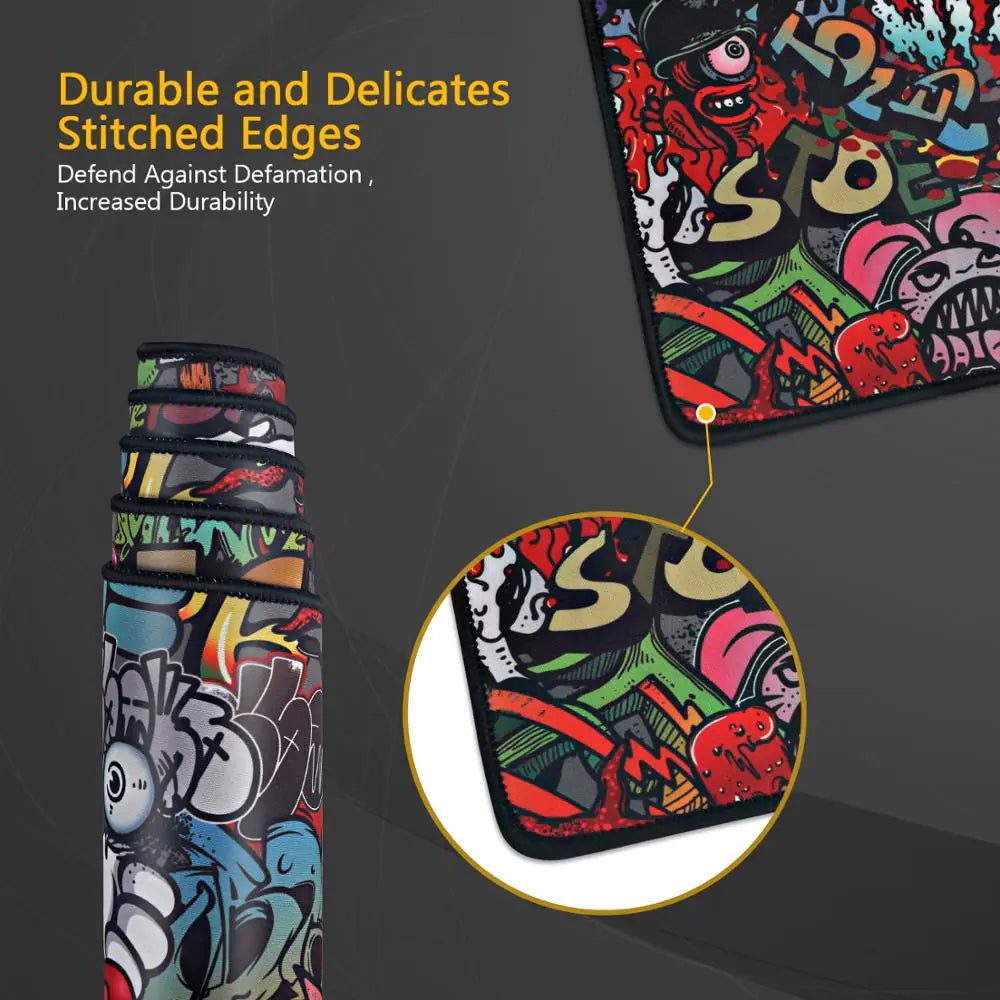 Trendy Graffiti Large Gaming Mouse Pad for Office