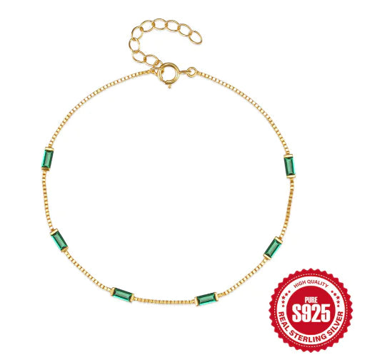 Sterling Silver Blue Zircon Bracelet - Light Luxury Design