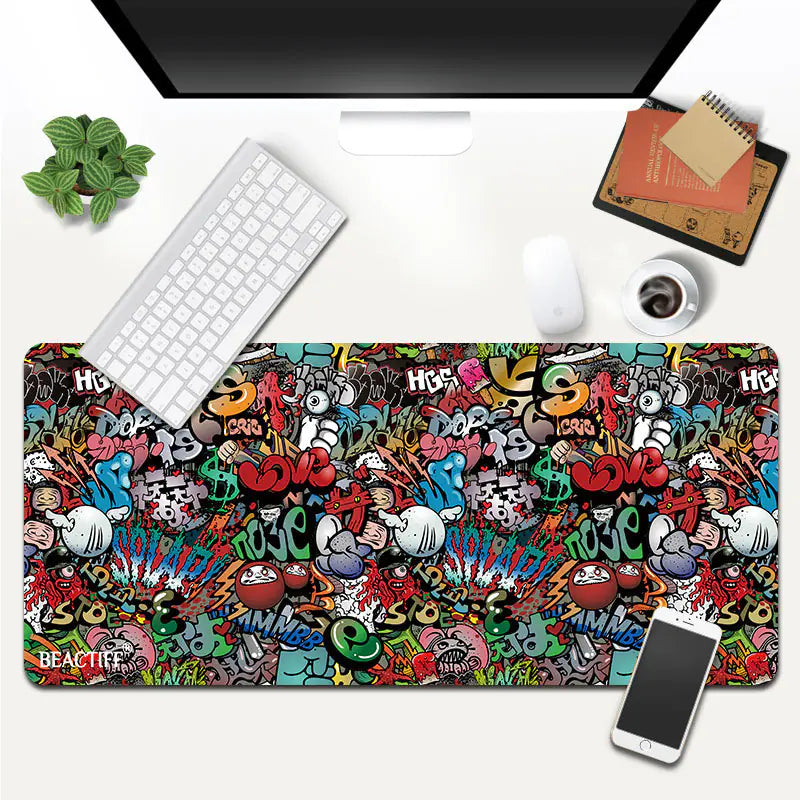 Trendy Graffiti Large Gaming Mouse Pad for Office