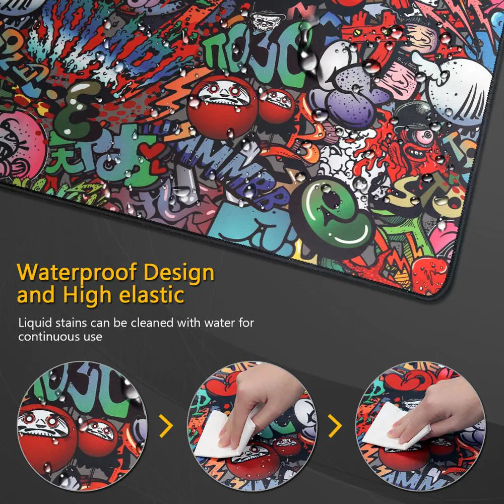 Trendy Graffiti Large Gaming Mouse Pad for Office