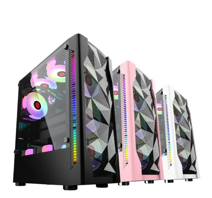 Desktop PC Case – Compatible with Large & Medium Motherboards, Under-Mount Power Supply