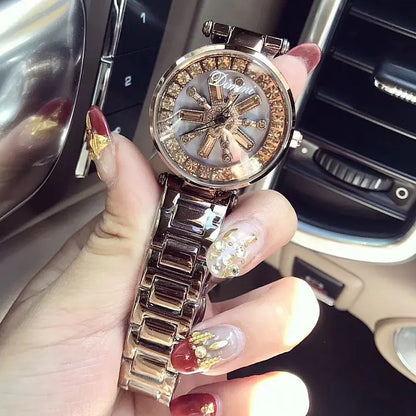 Timini Women's Watch with Diamond Shell Rose Gold Design