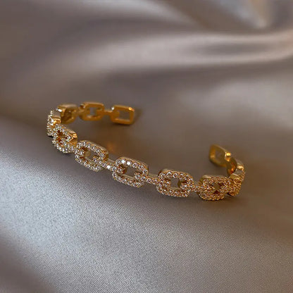 Light Luxury Real Gold Electroplated Zircon Bracelet