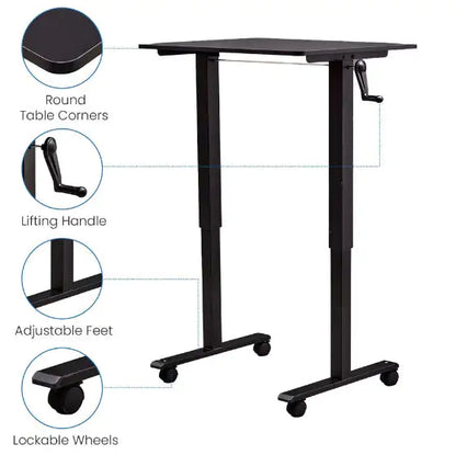 Hand Crank Adjustable Desk   Height Adjustable
